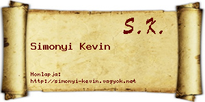 Simonyi Kevin névjegykártya